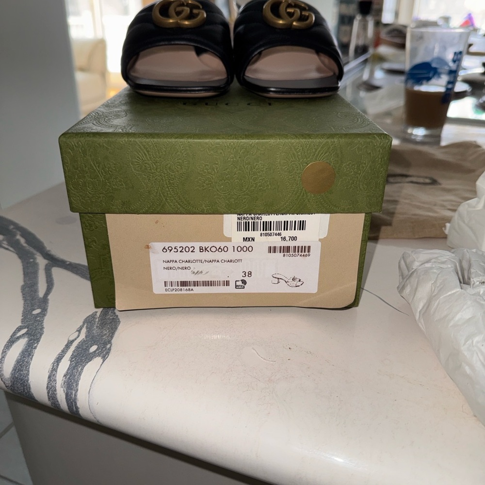 NEW GUCCI Nappa charlott sandal NERO - Picture 9 of 11